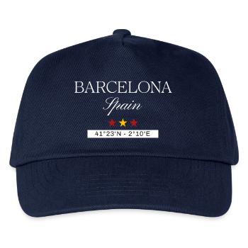 Barcelona Spanien Souvenir – Reise minimalistisch - Kinder Basecap - Navy - Vorne