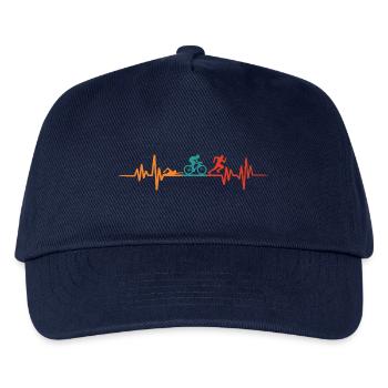 Triathlon retro herzschlag triathlete triathletin - Kinder Basecap - Navy - Vorne