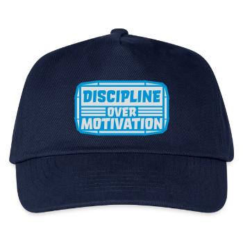 discipline over motivation quote - Kids’ Baseball Cap - navy - Front