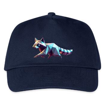 3D Geometric Origami Raccoon - Kids’ Baseball Cap - navy - Front
