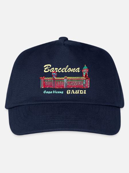 Barcelona, A. Gaudí, Casa Vicens, Spanien - Kinder Basecap - Navy