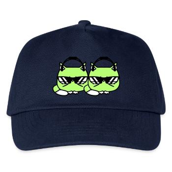 2 DJ Katzen Team Freunde Tiere Haustier Kätzchen - Kinder Basecap - Navy - Vorne