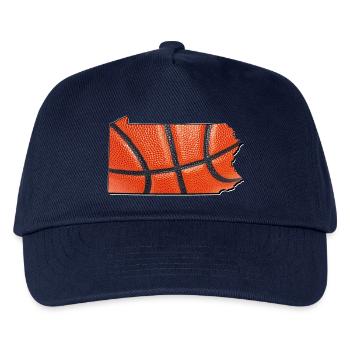 Basketball in der Pennsylvania State Landkarte - Kinder Basecap - Navy - Vorne