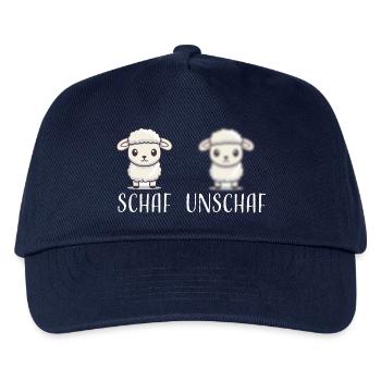 Schaf Unschaf lustiges cooles Geschenk - Kinder Basecap - Navy - Vorne