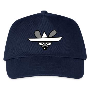Maus großer Hut Sombrero Traurig Müde Gelangweilt - Kinder Basecap - Navy - Vorne