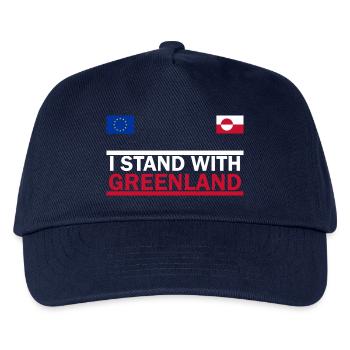 Ich unterstütze Grönland – Grönland - Kinder Basecap - Navy - Vorne