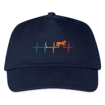 pferd retro herzschlag reiterin - Kinder Basecap - Navy - Vorne
