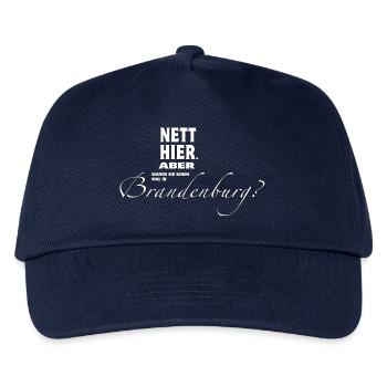 Nett hier. Aber waren Sie schon in BRANDENBURG? - Kinder Basecap - Navy - Vorne