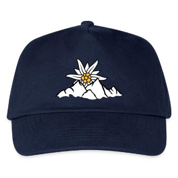 Sonne Bergblume Edelweiss - Kinder Basecap - Navy - Vorne
