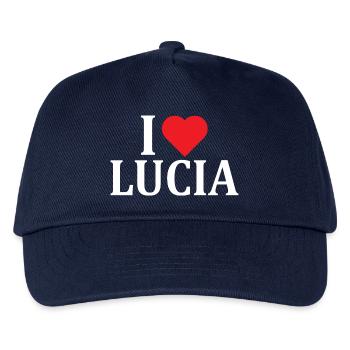 t-shirt name I love Lucia t-shirt gift idea - Kids’ Baseball Cap - navy - Front