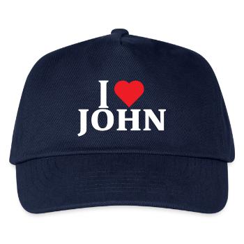 nom t-shirt I love John t-shirt idée cadeau - Casquette de baseball Enfant - marine - Devant
