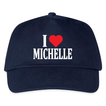 t-shirt name I love Michelle t-shirt gift idea - Kids’ Baseball Cap - navy - Front