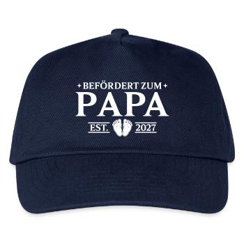Werdender Papa 2027 Befördert zum Vater - Kinder Basecap - Navy - Vorne