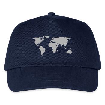 map of the world - Kids’ Baseball Cap - navy - Front