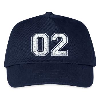 02 in white in the used look - Kids’ Baseball Cap - navy - Front
