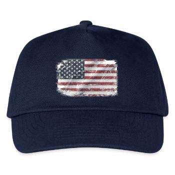 USA Vintage Flagge - USA Flag - Kinder Basecap - Navy - Vorne