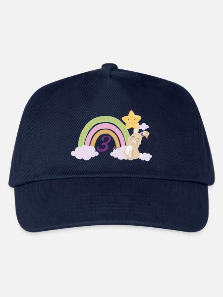 3. Geburtstag Regenbogen Hase Mädchen Geschenk - Kinder Basecap - Navy