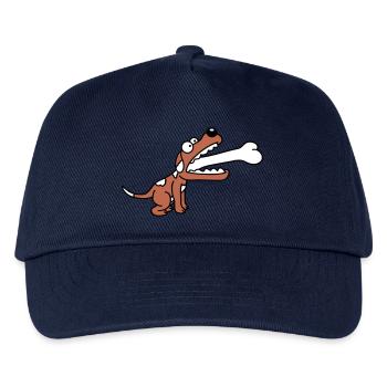 Dog Greedy Hungry Big Bone Swallowed - Kids’ Baseball Cap - navy - Front