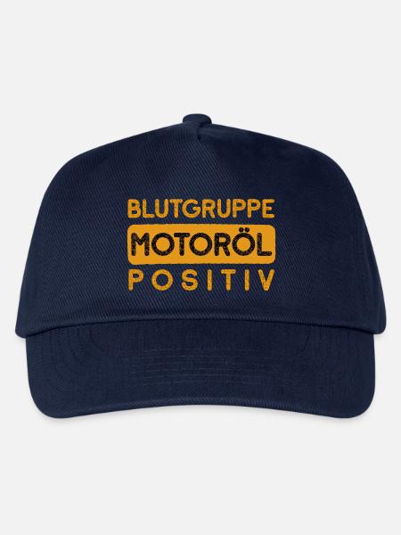 Meine Blutgruppe ist Motoröl Positiv Auto Sprüche - Kinder Basecap - Navy