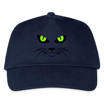 cat face - katzengesicht - Kinder Basecap - Navy - Vorne