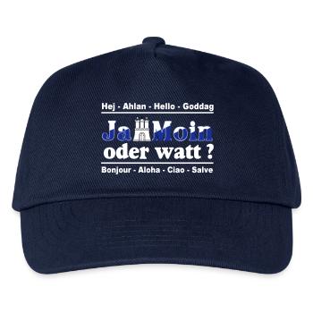 Hamburg , Tradition , Fan , Ja Moin oder watt (25) - Kinder Basecap - Navy - Vorne