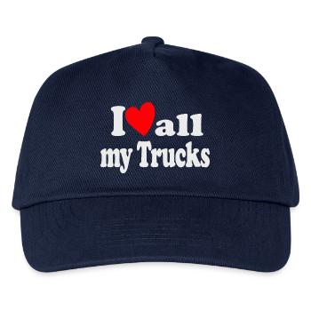 I Love all my Trucks - Kids’ Baseball Cap - navy - Front
