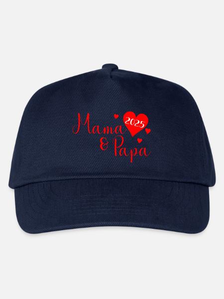 Mama und Papa rot - Kinder Basecap - Navy