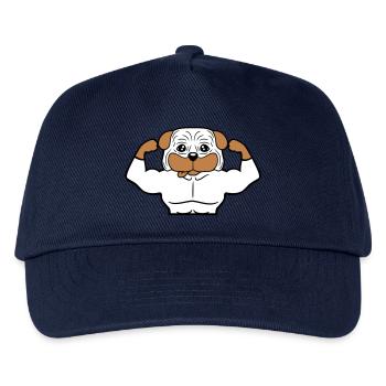 Chien Bodybuilder Muscles forts Gym Haltérophilie - Casquette de baseball Enfant - marine - Devant