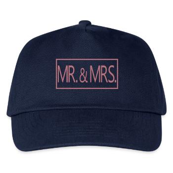 Herr & Frau Ehepaar Männer & Frauen Hochzeitsgeschenk - Kinder Basecap - Navy - Vorne