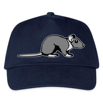 Ratte Seitenprofil Süß Lustig Nagetier Tier Comic - Kinder Basecap - Navy - Vorne