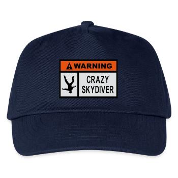 Warning Crazy Skydiver - Kids’ Baseball Cap - navy - Front