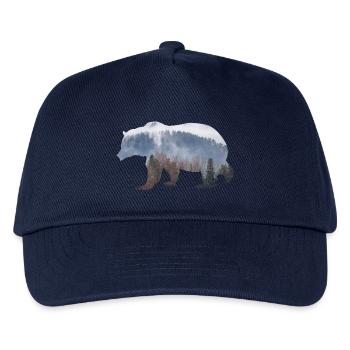 Bär mit Wald - Kinder Basecap - Navy - Vorne