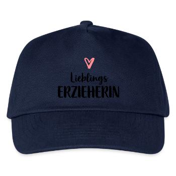 Lieblings Erzieherin Herz Geschenk Kindergarten - Kinder Basecap - Navy - Vorne