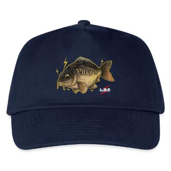 Aquatic cartoon electric fish - Kids’ Baseball Cap - navy - Front