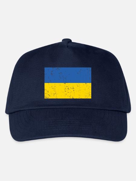 Ukraine Flagge Distressed Cool - Kinder Basecap - Navy