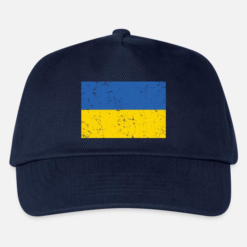 Ukraine Flagge Distressed - Kinder Basecap - Navy