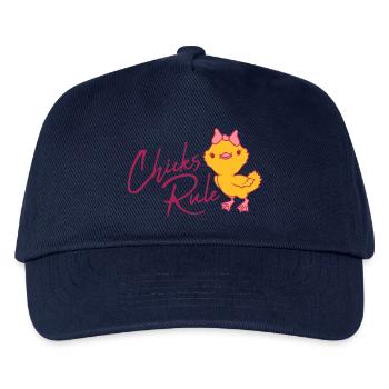 Chicks Rule mignon petit oiseau - Casquette de baseball Enfant - marine - Devant