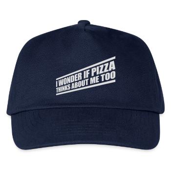 pizza thinks about me - Kids’ Baseball Cap - navy - Front