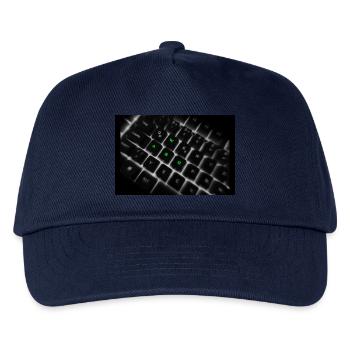WASD Neon Keyboard Art Print - Kinder Basecap - Navy - Vorne