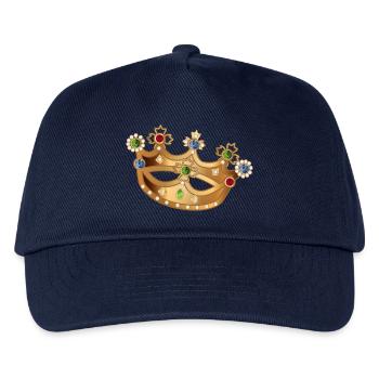 gold-coloured crown with gemstones and pearls - Kids’ Baseball Cap - navy - Front