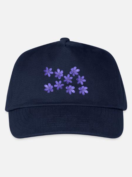 Leberblümchen retro design flowers Garten März - Kinder Basecap - Navy