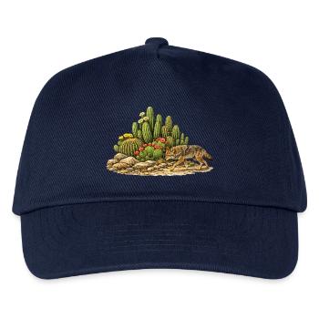 Cactus with Coyote - Kids’ Baseball Cap - navy - Front