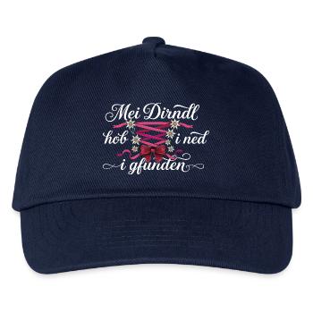 Mei Dirndl Spruch mit Schleifen - Kinder Basecap - Navy - Vorne