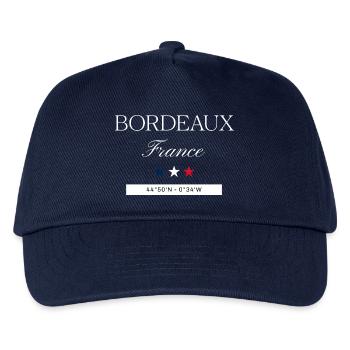 Bordeaux Frankreich Souvenir Reise minimalistisch - Kinder Basecap - Navy - Vorne