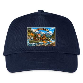 Abenteuer-Kajakfahren – Fuchs und Deutsche Schäferhund - Kinder Basecap - Navy - Vorne