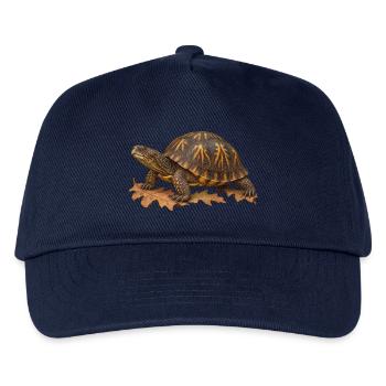 Östliche Boxschildkröte im Eichenlaubstreu - Kinder Basecap - Navy - Vorne