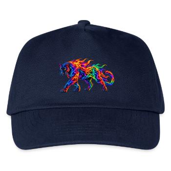 Regenbogen-Brennende Panther - Kinder Basecap - Navy - Vorne