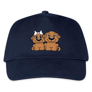 2 Hunde Team Zwei Freunde Liebe Pärchen Verliebt - Kinder Basecap - Navy - Vorne