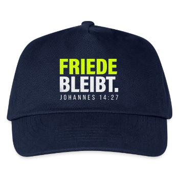 Friede bleibt – Johannes 14,27 - Kinder Basecap - Navy - Vorne
