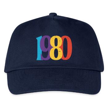 Geboren 1980 80er Geburtstagsgeschenk - Kinder Basecap - Navy - Vorne